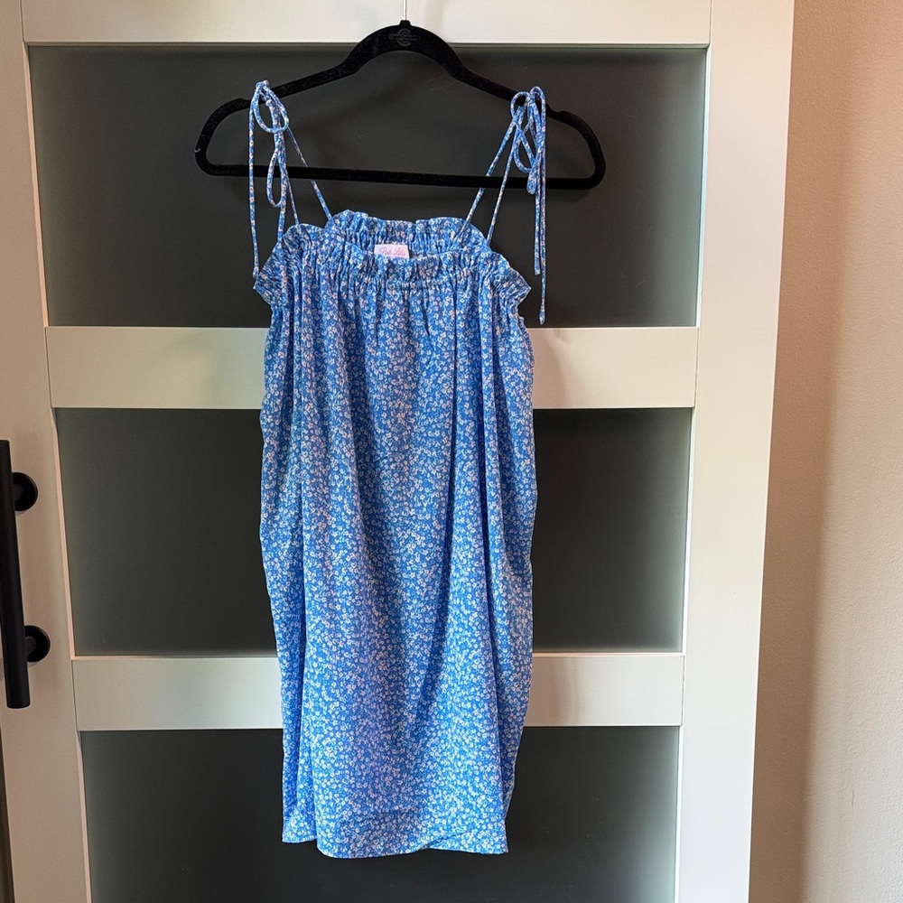 Pink Lily Blue Floral Dress
